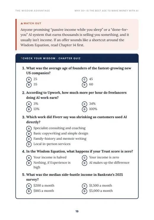 Sample page: chapter quiz with answers